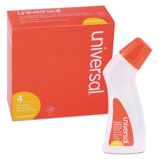 Envelope Moistener with Adhesive, 2.2 oz Bottle, Clear, 4/Pack