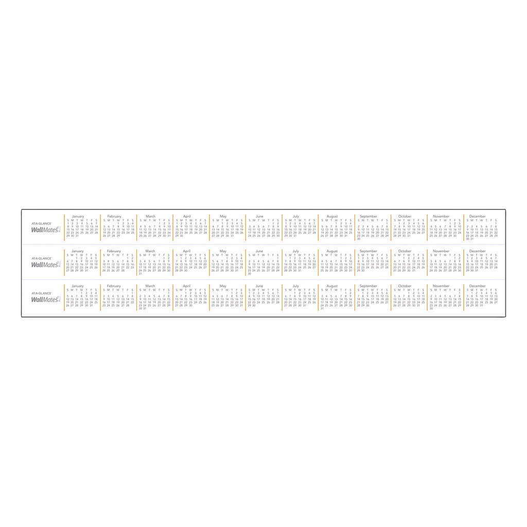 WallMates Self-Adhesive Dry Erase Monthly Planning Surfaces, 24 x 18, White/Gray/Orange Sheets, Undated