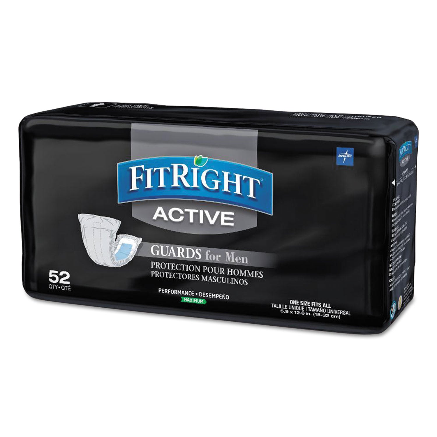 FitRight Active Male Guards, 6" x 11", White, 52/Pack