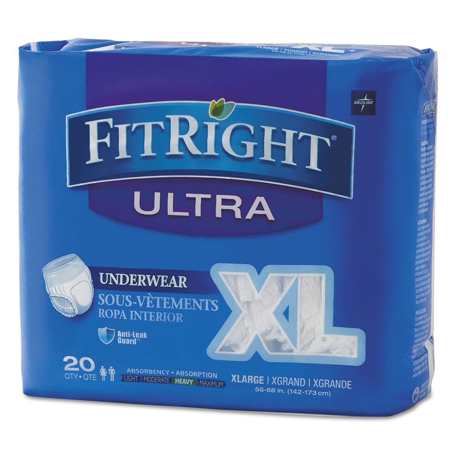 fitright-ultra-protective-underwear-x-large-56-to-68-waist-20-pack-4-pack-carton_miifit23600act - 1