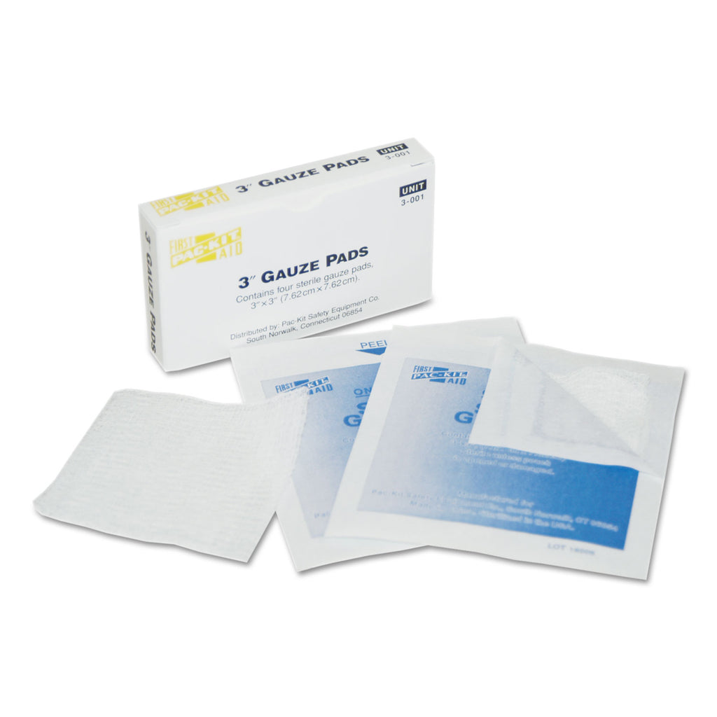 Gauze Pads, 3" x 3", 4/Box