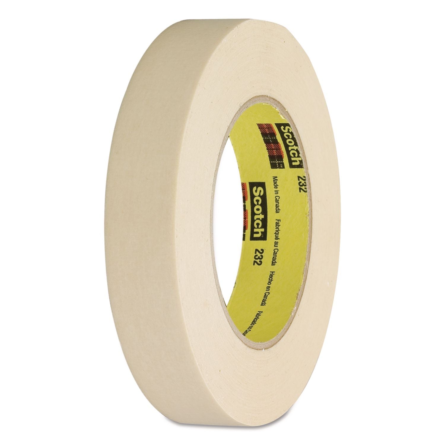High-Performance Masking Tape 232, 3" Core, 24 mm x 55 m, Tan
