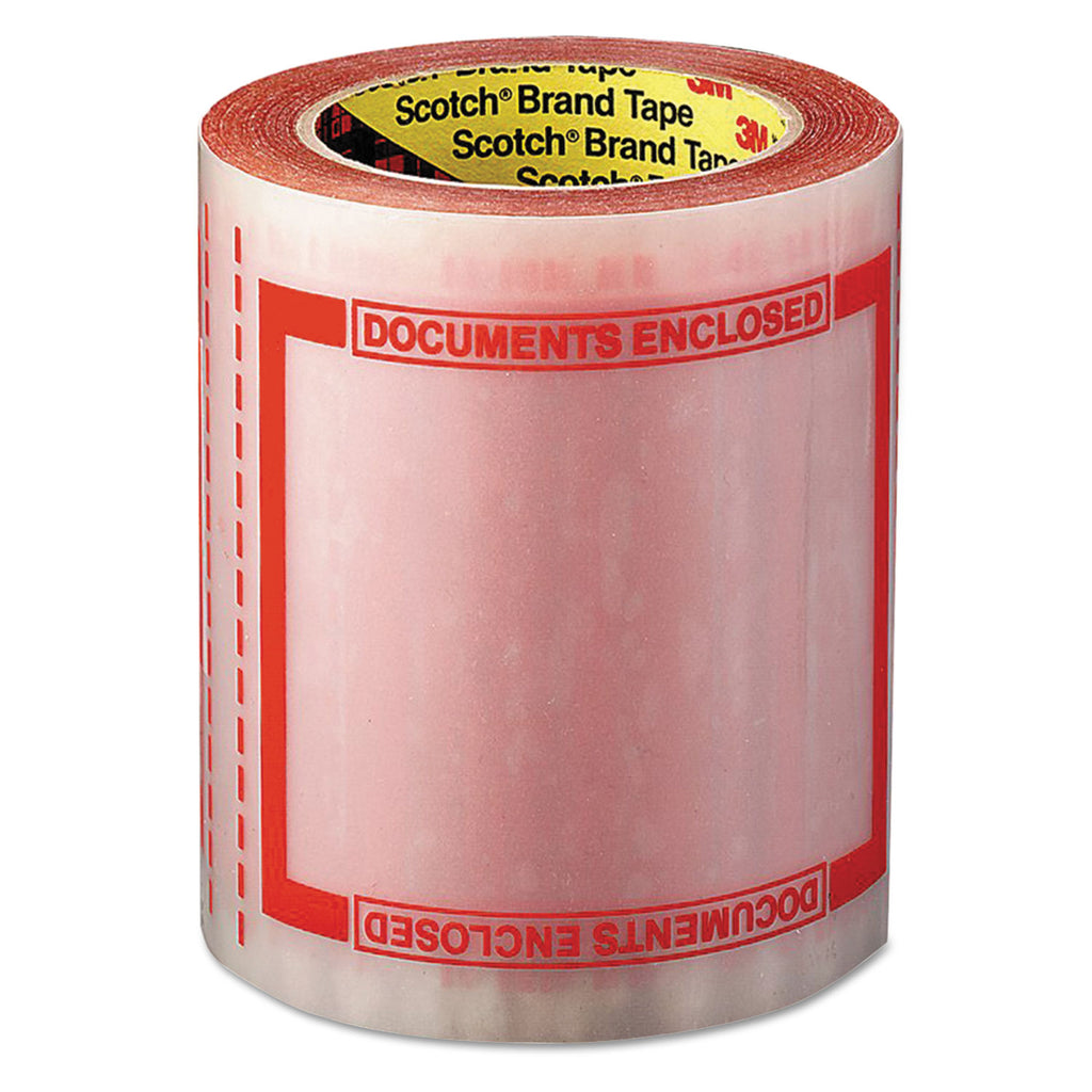 Pouch Tape, 3" Core, 5" x 6", Transparent, Orange Border - 