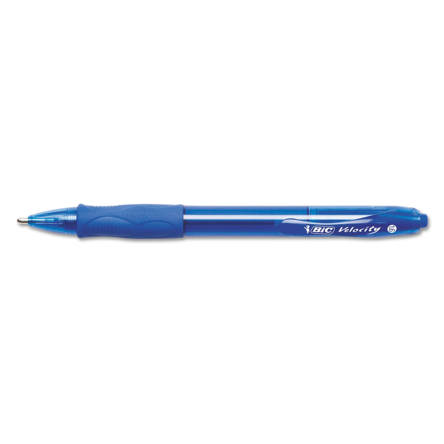 GLIDE Bold Ballpoint Pen, Retractable, Bold 1.6 mm, Blue Ink, Translucent Blue Barrel, Dozen - 