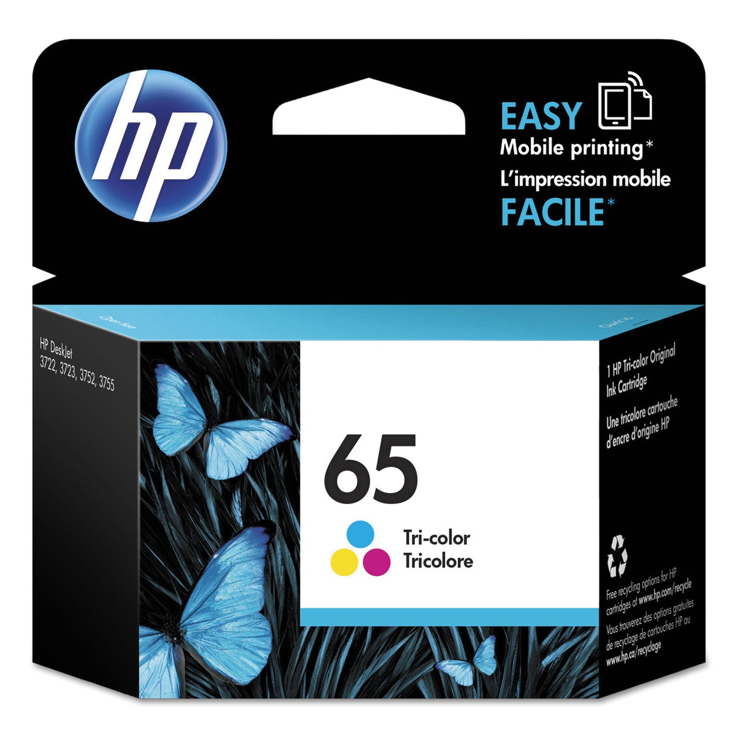 HP 65, (N9K01AN) Tri-Color Original Ink Cartridge - 1