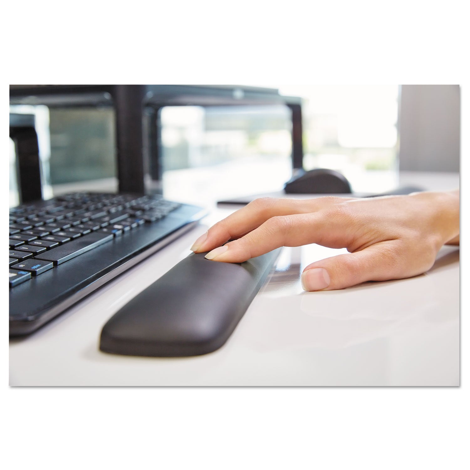 Gel Wrist Rest for Keyboards, 19 x 2, Black