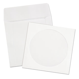 CD/DVD Sleeves, 1 Disc Capacity, White, 250/Box - 