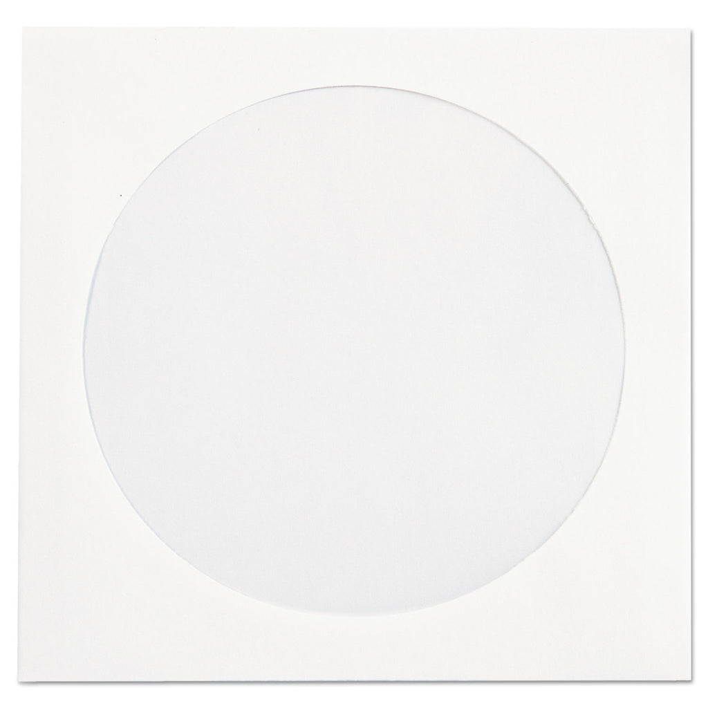 CD/DVD Sleeves, 1 Disc Capacity, White, 250/Box - 