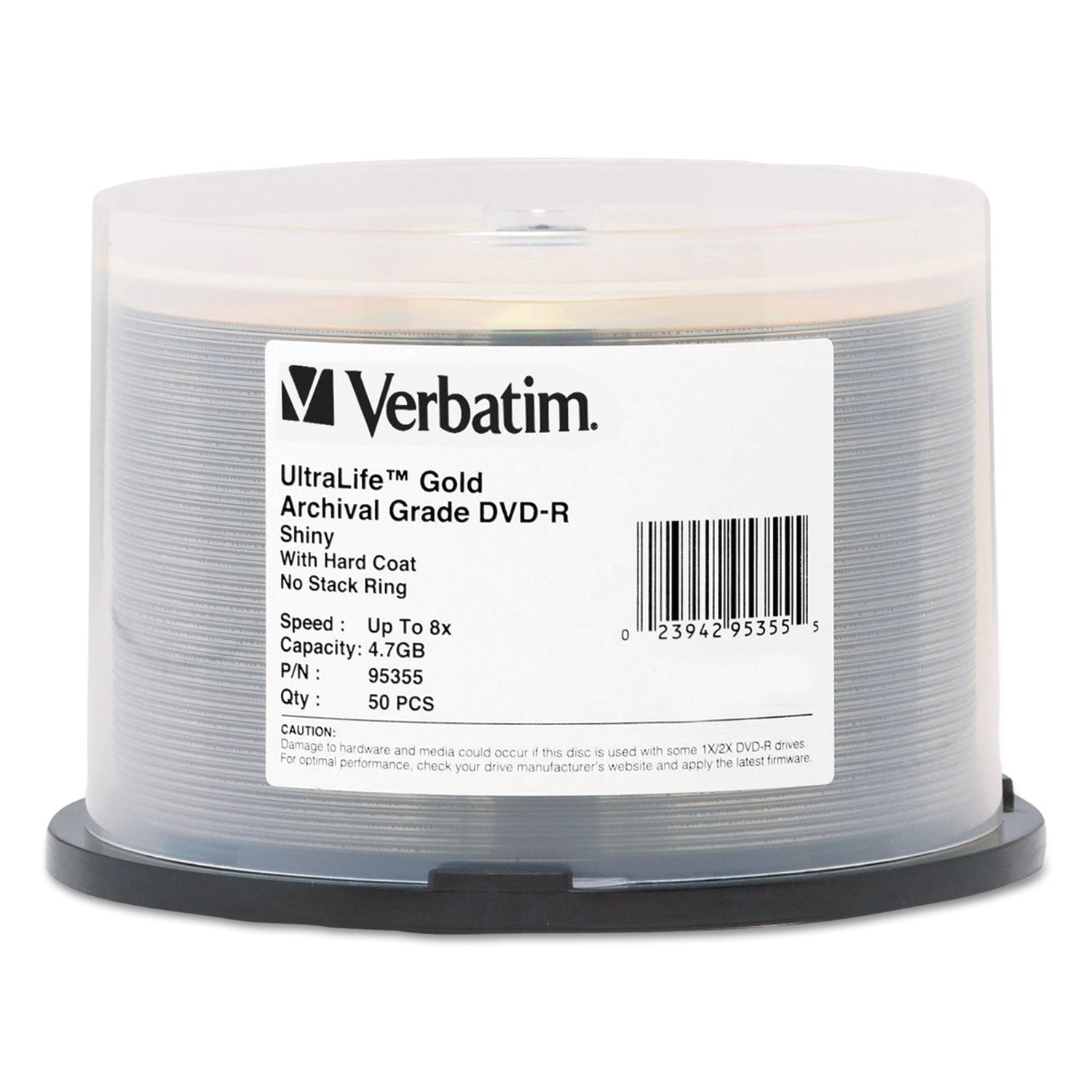 UltraLife Gold Archival Grade DVD-R, 4.7 GB, 16x, Spindle, Gold, 50/Pack - 