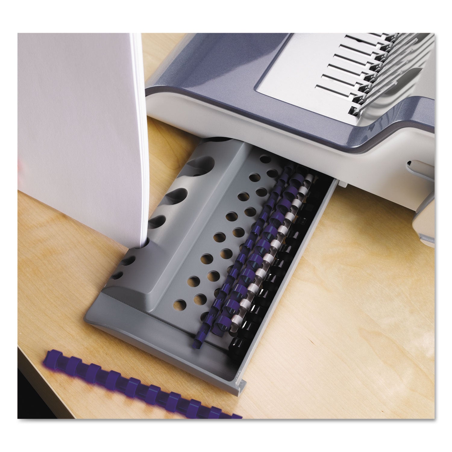 Quasar 500 Electric Comb Binding System, 500 Sheets, 16.88 x 15.38 x 5.13, Metallic Gray - 