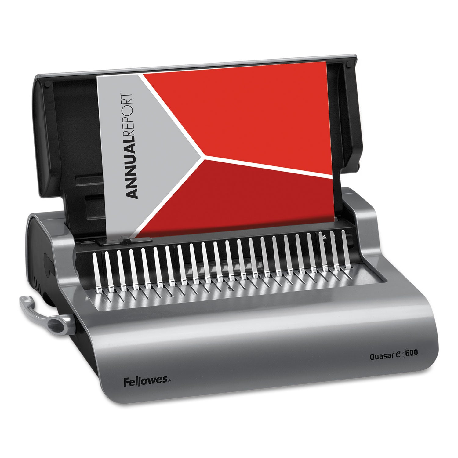 Quasar 500 Electric Comb Binding System, 500 Sheets, 16.88 x 15.38 x 5.13, Metallic Gray - 