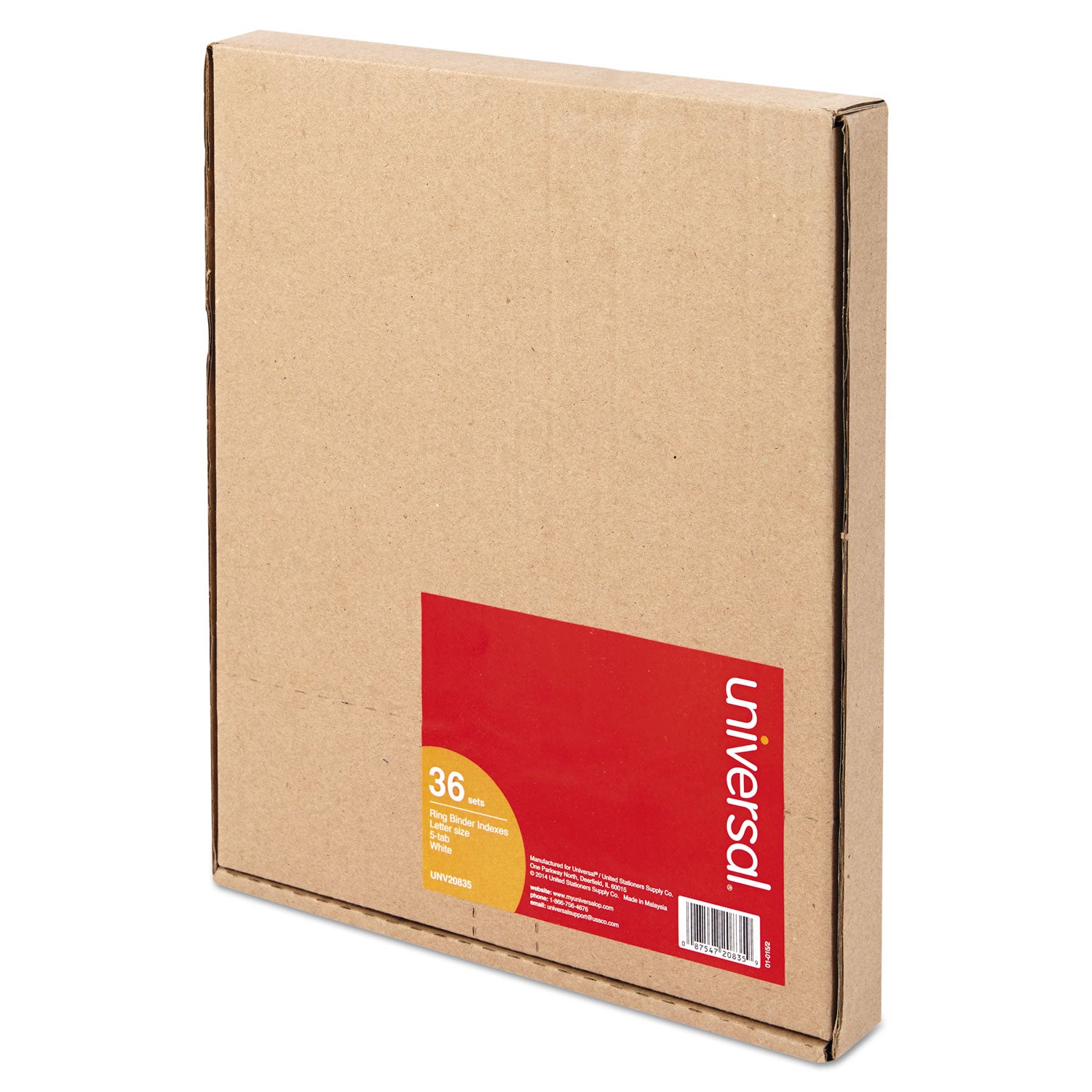 Self-Tab Index Dividers, 5-Tab, 11 x 8.5, White, 36 Sets - 