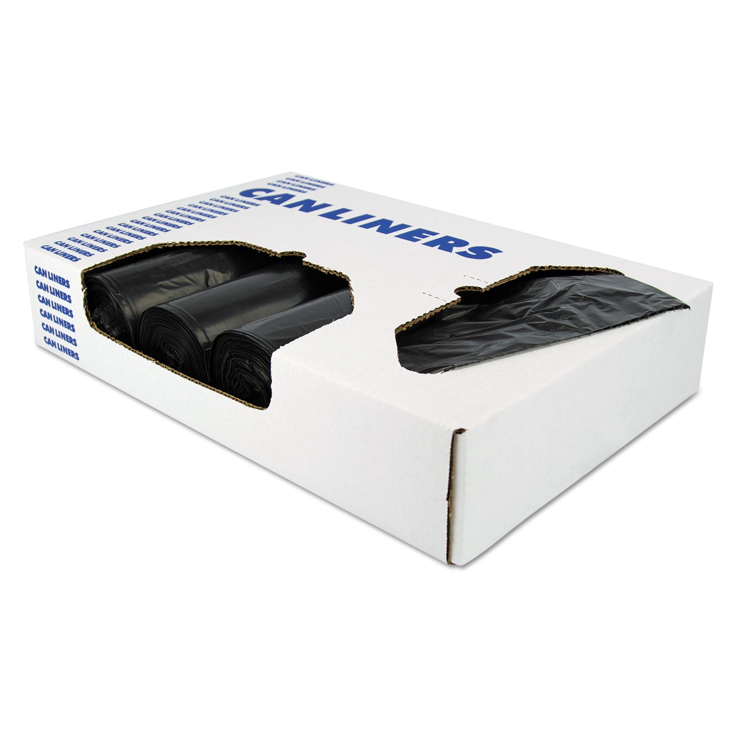 Low-Density Repro Can Liner, 45 gal, 2 mil, 40" x 46", Black, 100/Carton