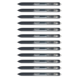 InkJoy Gel Pen, Retractable, Medium 0.7 mm, Black Ink, Black Barrel, Dozen