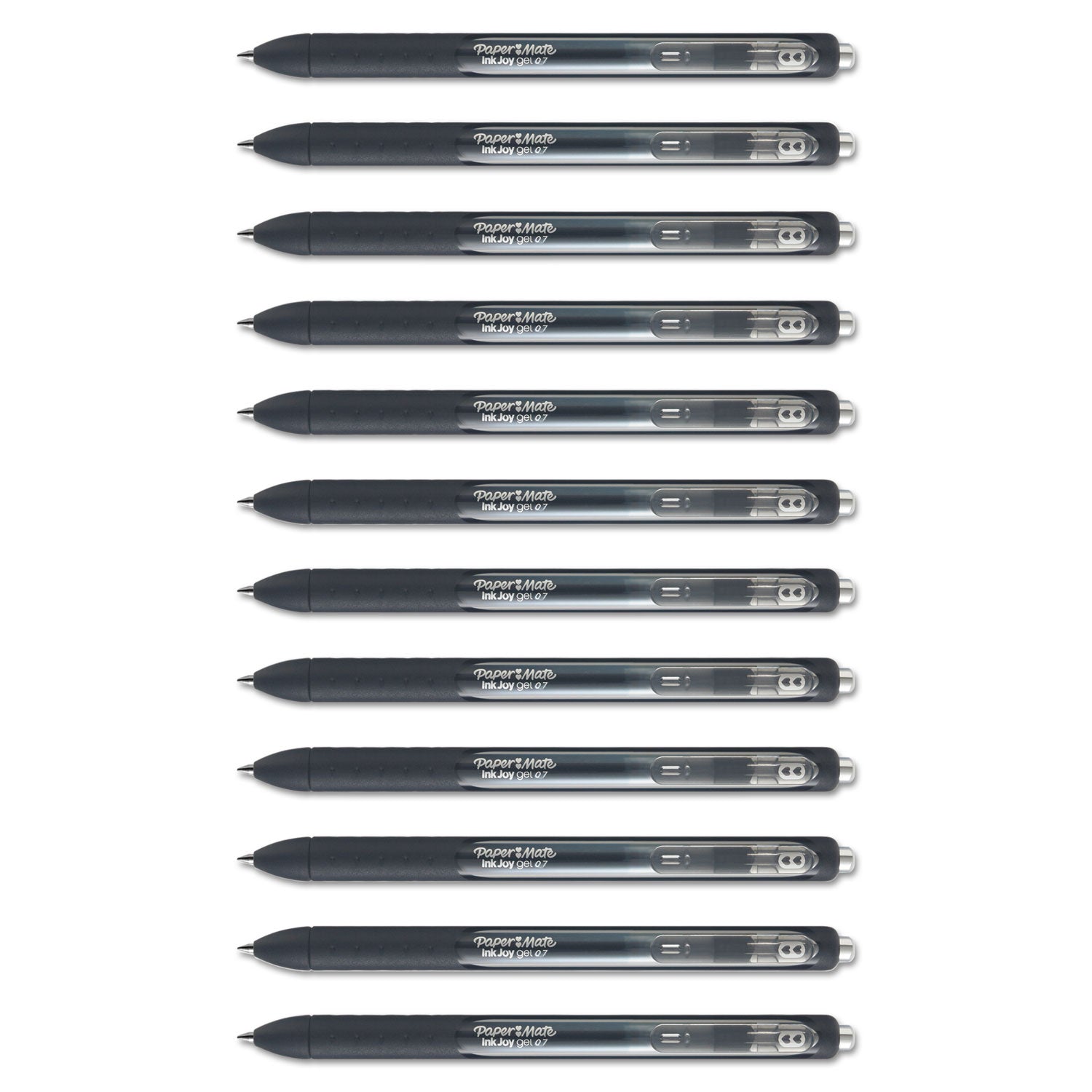 InkJoy Gel Pen, Retractable, Medium 0.7 mm, Black Ink, Black Barrel, Dozen