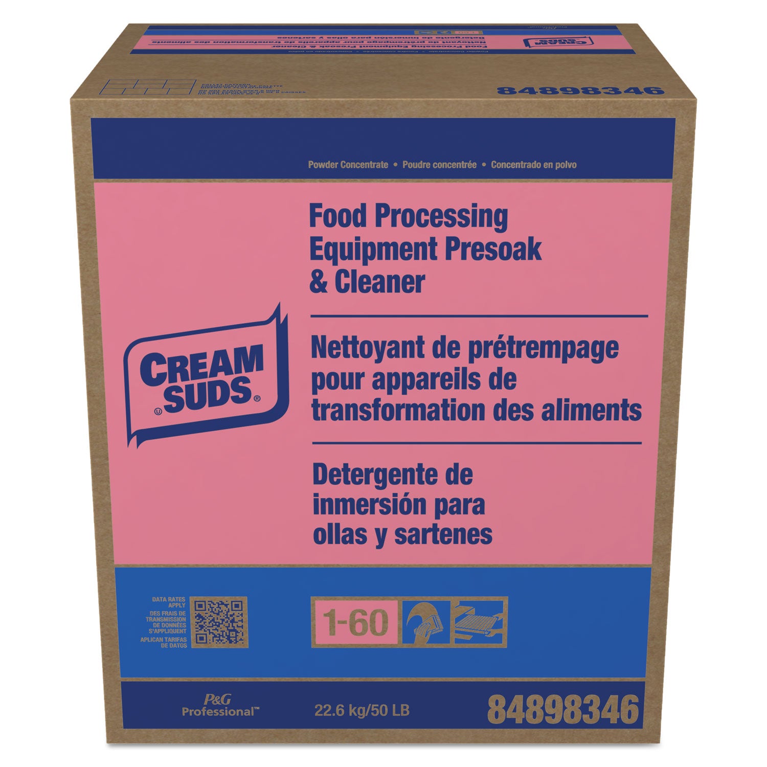 Manual Pot and Pan Presoak and Detergent with Phosphate, Baby Powder Scent, Powder, 50 lb Box