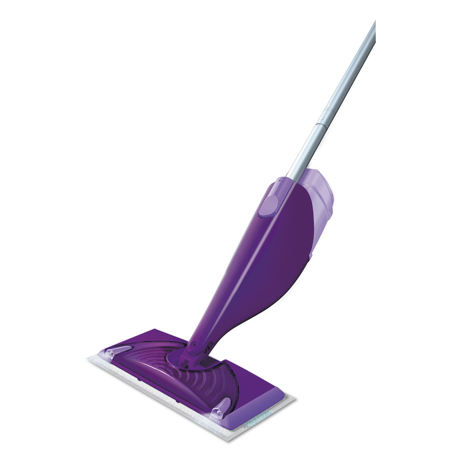 WetJet Mop, 11 x 5 White Cloth Head, 46" Purple/Silver Aluminum/Plastic Handle, 2/Carton - 