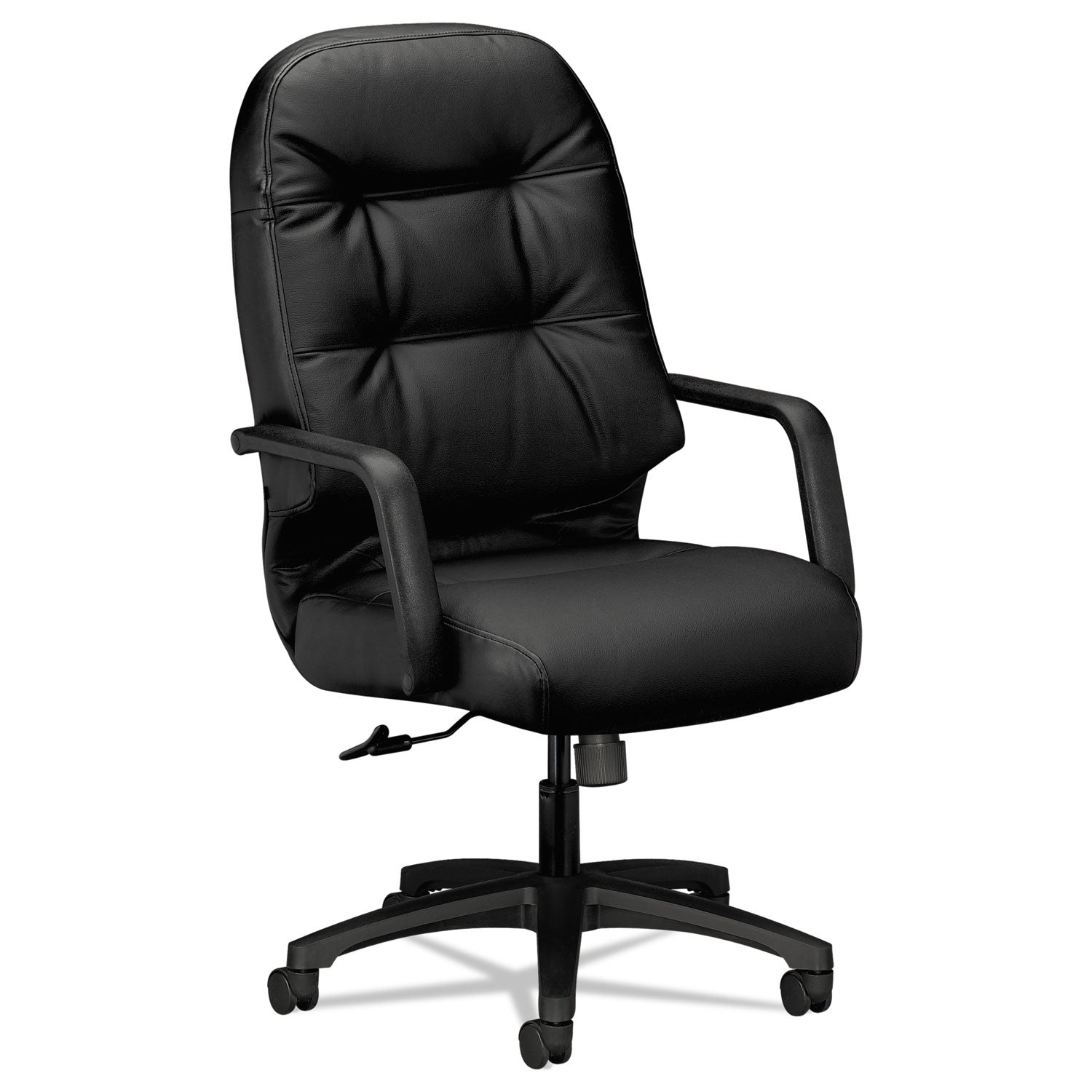 Pillow-Soft 2090 Series Executive High-Back Swivel/Tilt Chair, Supports Up to 300 lb, 16.75" to 21.25" Seat Height, Black - 