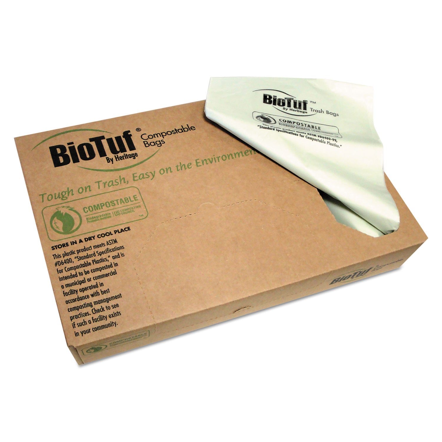 biotuf-compostable-can-liners-45-gal-09-mil-40-x-46-green-25-bags-roll-5-rolls-carton_hery8046ter01 - 1