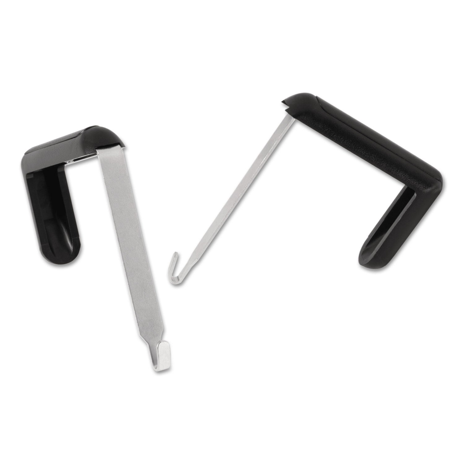 Adjustable Cubicle Hangers, For 1.5" to 3" Thick Partition Walls, Aluminum/Black, 2/Set - 