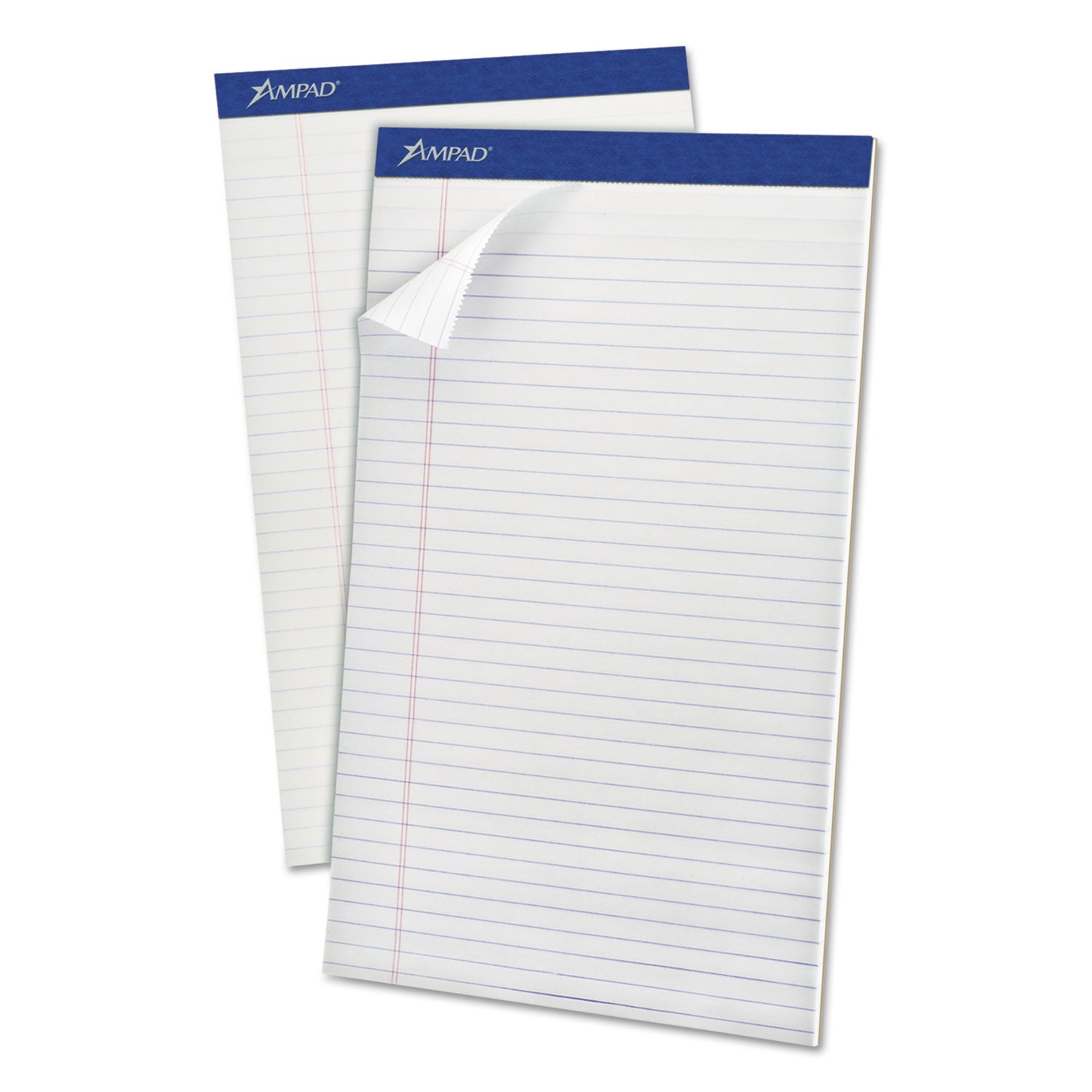 Perforated Writing Pads, Wide/Legal Rule, 50 White 8.5 x 14 Sheets, Dozen - 