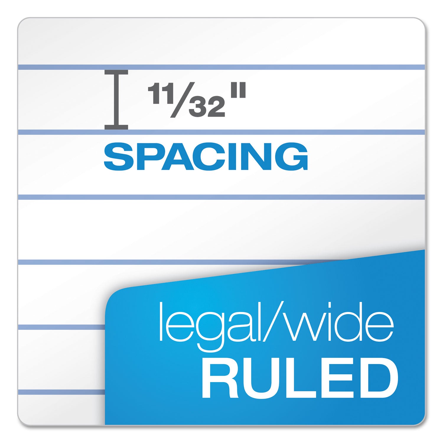 Gold Fibre Writing Pads, Wide/Legal Rule, 50 White 8.5 x 11.75 Sheets, 4/Pack - 