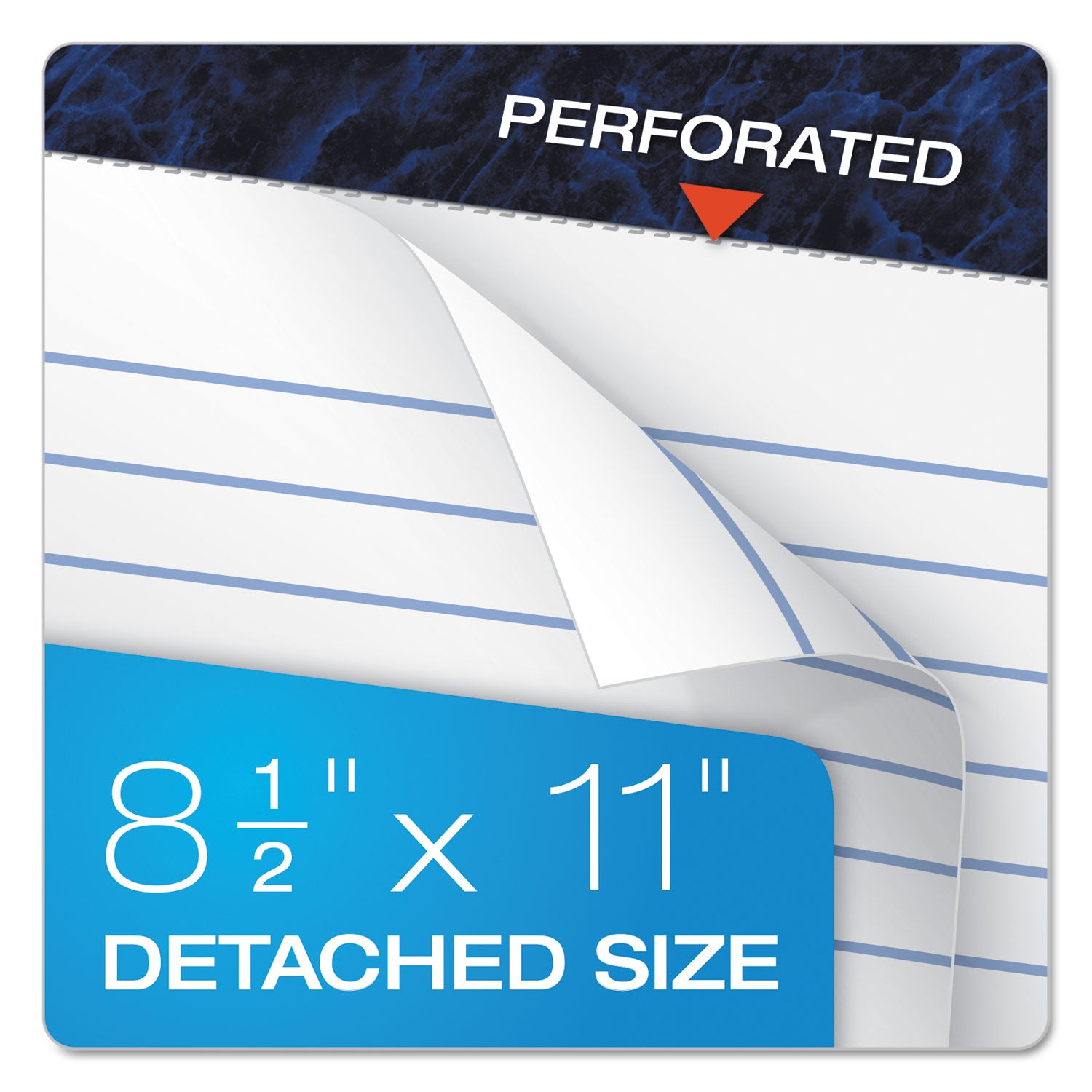 Gold Fibre Writing Pads, Wide/Legal Rule, 50 White 8.5 x 11.75 Sheets, 4/Pack - 