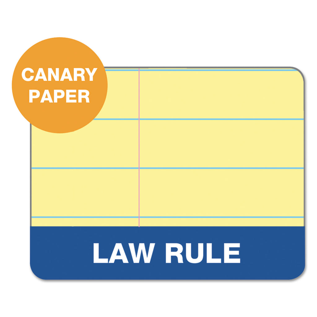 Double Docket Ruled Pads, Pitman Rule Variation (Offset Dividing Line - 3" Left), 100 Canary 8.5 x 11.75 Sheets, 6/Pack