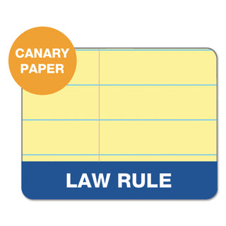 Double Docket Ruled Pads, Pitman Rule Variation (Offset Dividing Line - 3" Left), 100 Canary 8.5 x 11.75 Sheets, 6/Pack