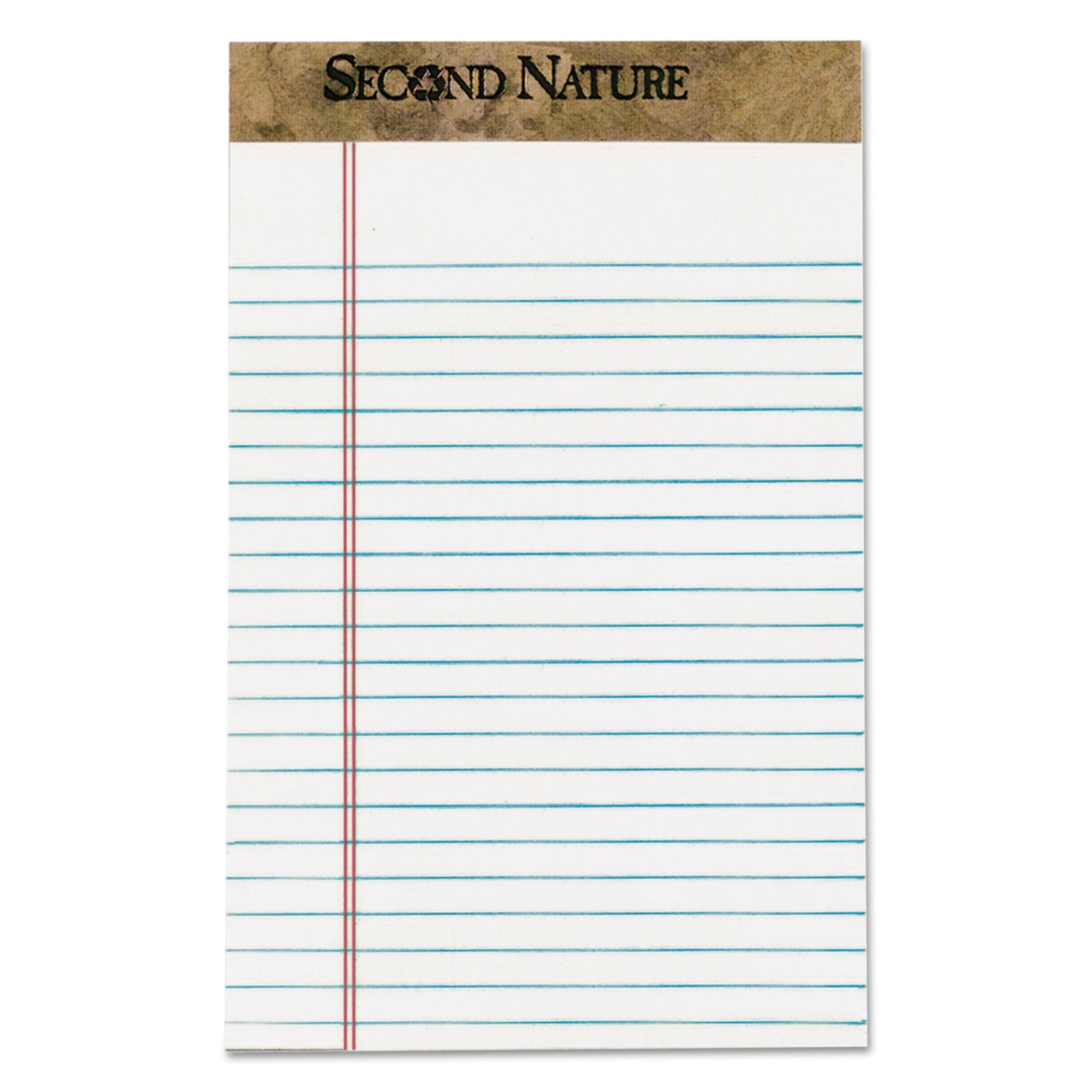 Second Nature Premium Recycled Ruled Pads, Narrow Rule, 50 White 5 x 8 Sheets, Dozen - 