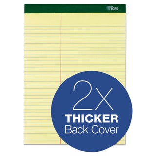 Double Docket Ruled Pads, Pitman Rule Variation (Offset Dividing Line - 3" Left), 100 Canary 8.5 x 11.75 Sheets, 6/Pack
