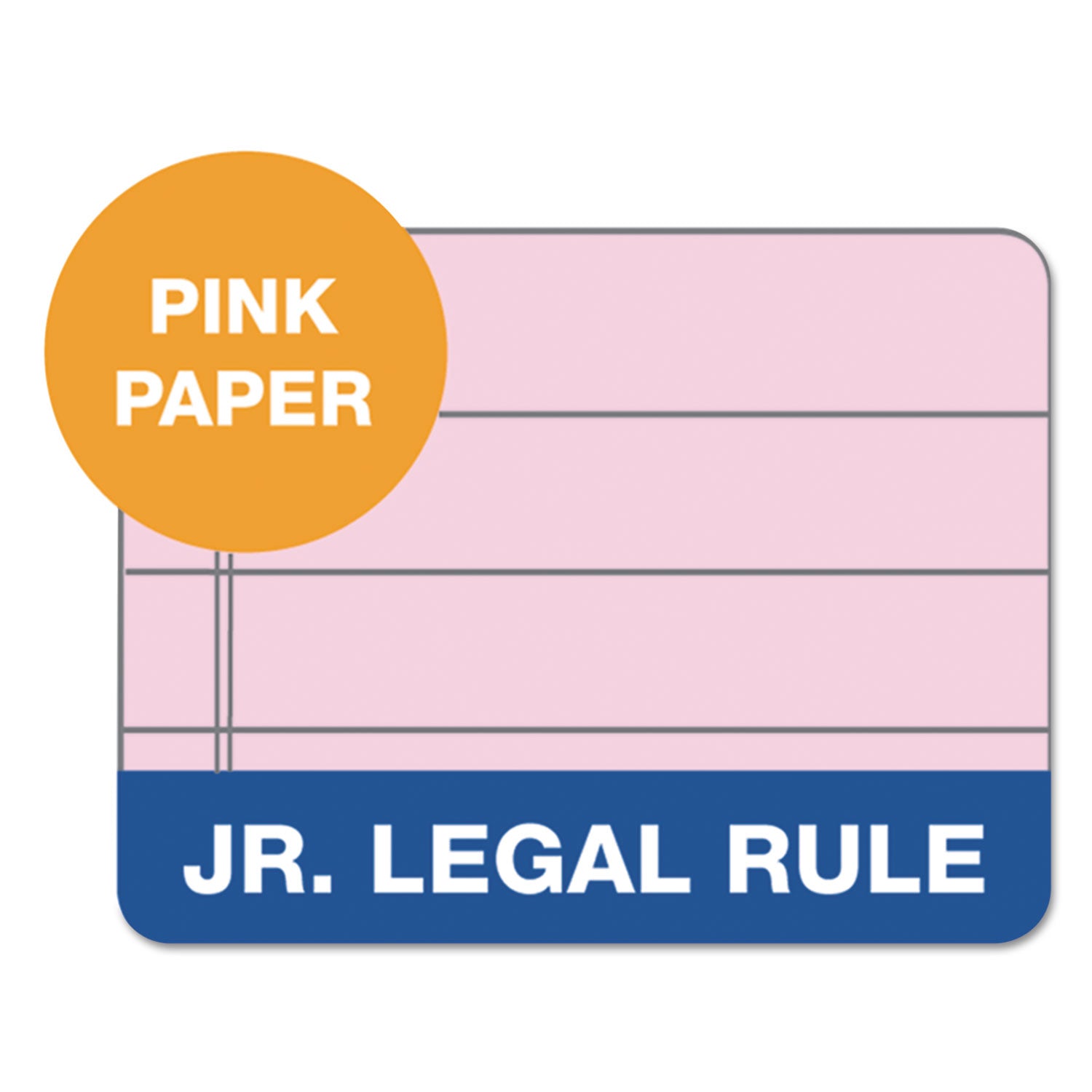 Prism + Colored Writing Pads, Narrow Rule, 50 Pastel Pink 5 x 8 Sheets, 12/Pack - 