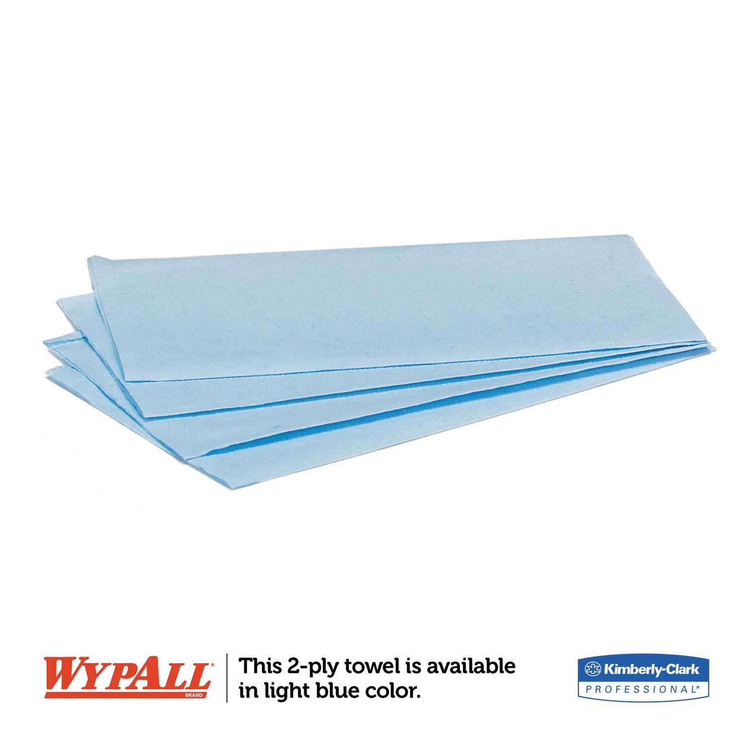 L10 Windshield Wipers, Banded, 2-Ply, 9.38 x 10.25, Light Blue, 140/Pack, 16 Packs/Carton - 