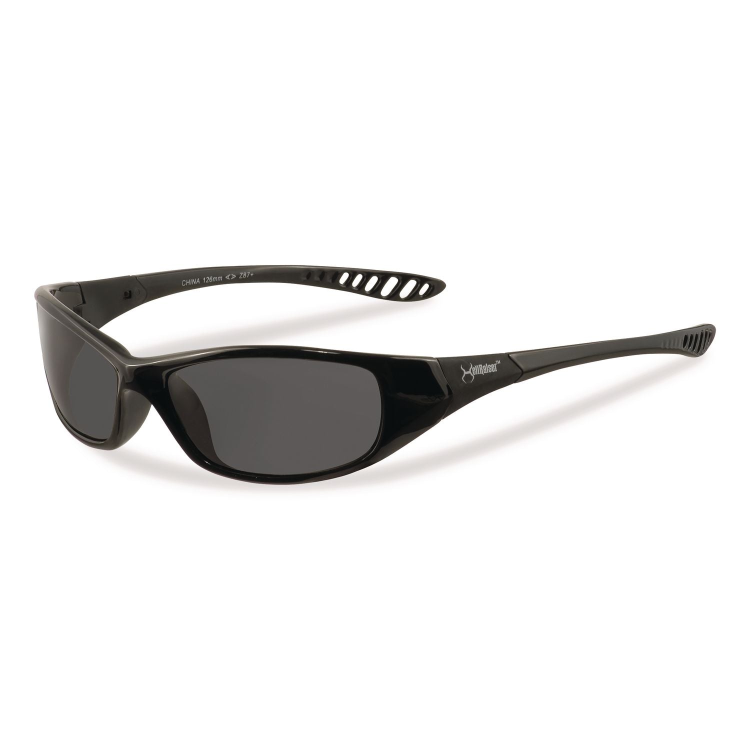 V40 HellRaiser Safety Glasses, Black Frame, Smoke Lens