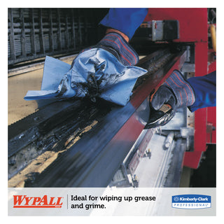 L40 Wiper, 1/4 Fold, Blue, 12.5 x 12, 56/Box, 12 Boxes/Carton - 