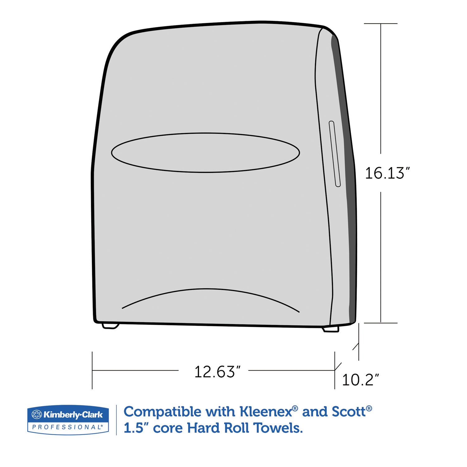 Sanitouch Hard Roll Towel Dispenser, 12.63 x 10.2 x 16.13, Smoke - 