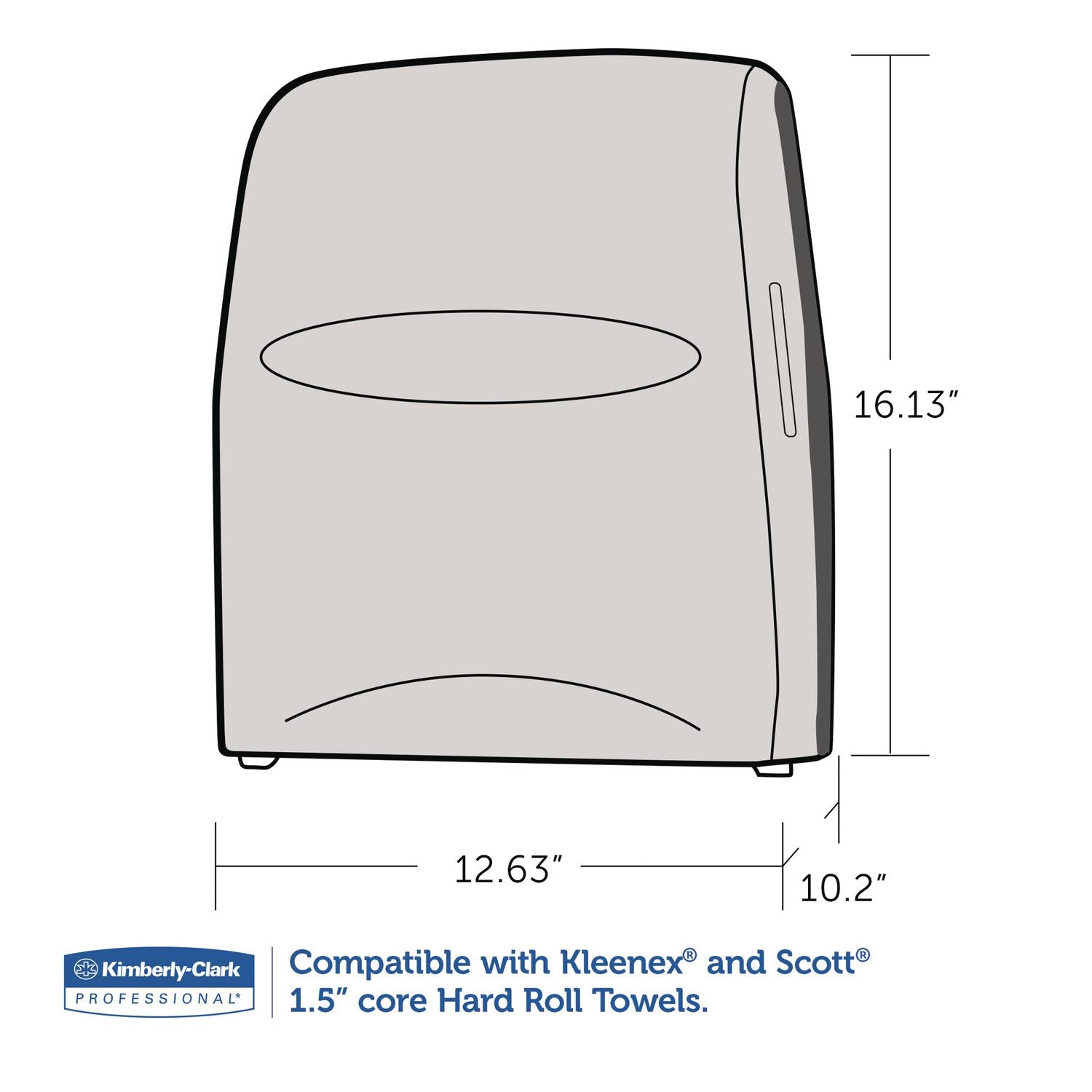 Sanitouch Hard Roll Towel Dispenser, 12.63 x 10.2 x 16.13, Smoke