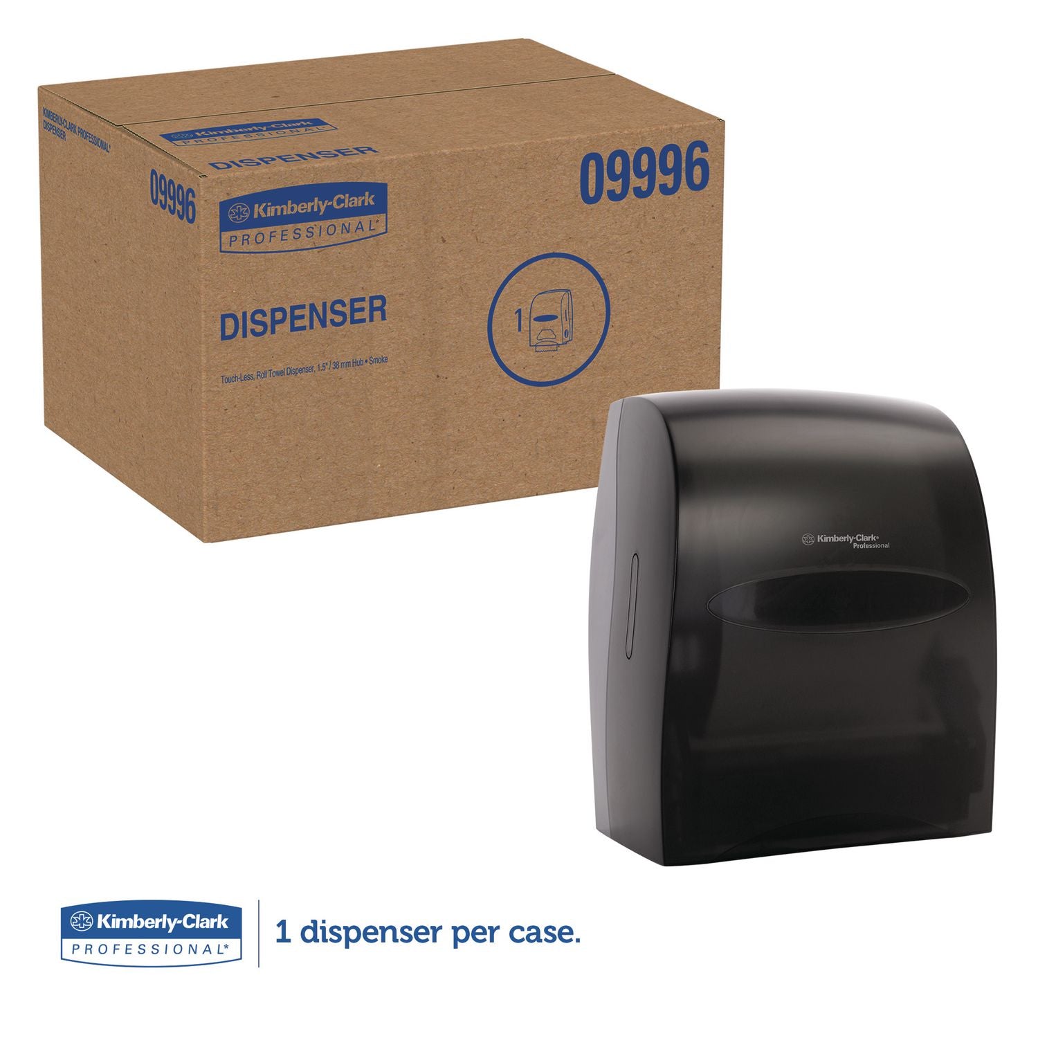 Sanitouch Hard Roll Towel Dispenser, 12.63 x 10.2 x 16.13, Smoke