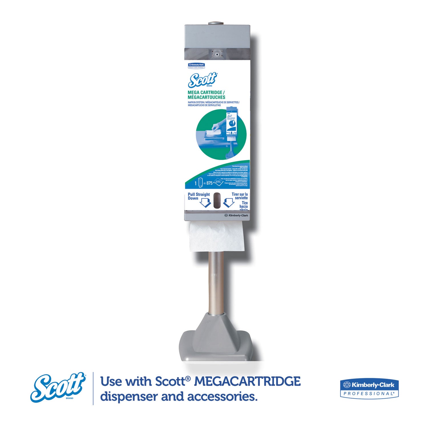 MegaCartridge Napkins, 1-Ply, 8 2/5 x 6 1/2, White, 875/Pack, 6 Packs/Carton