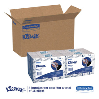 Multi-Fold Paper Towels, 4-Pack Bundles, 1-Ply, 9.2 x 9.4, White, 150/Pack, 16 Packs/Carton - 