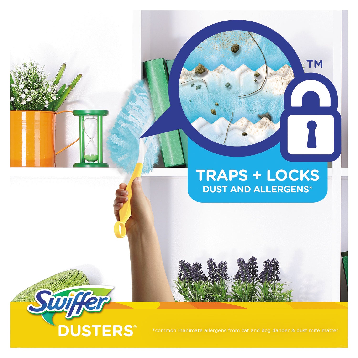 Refill Dusters, DustLock Fiber, Light Blue, Lavender Vanilla Scent,10/Box,4 Boxes/Carton