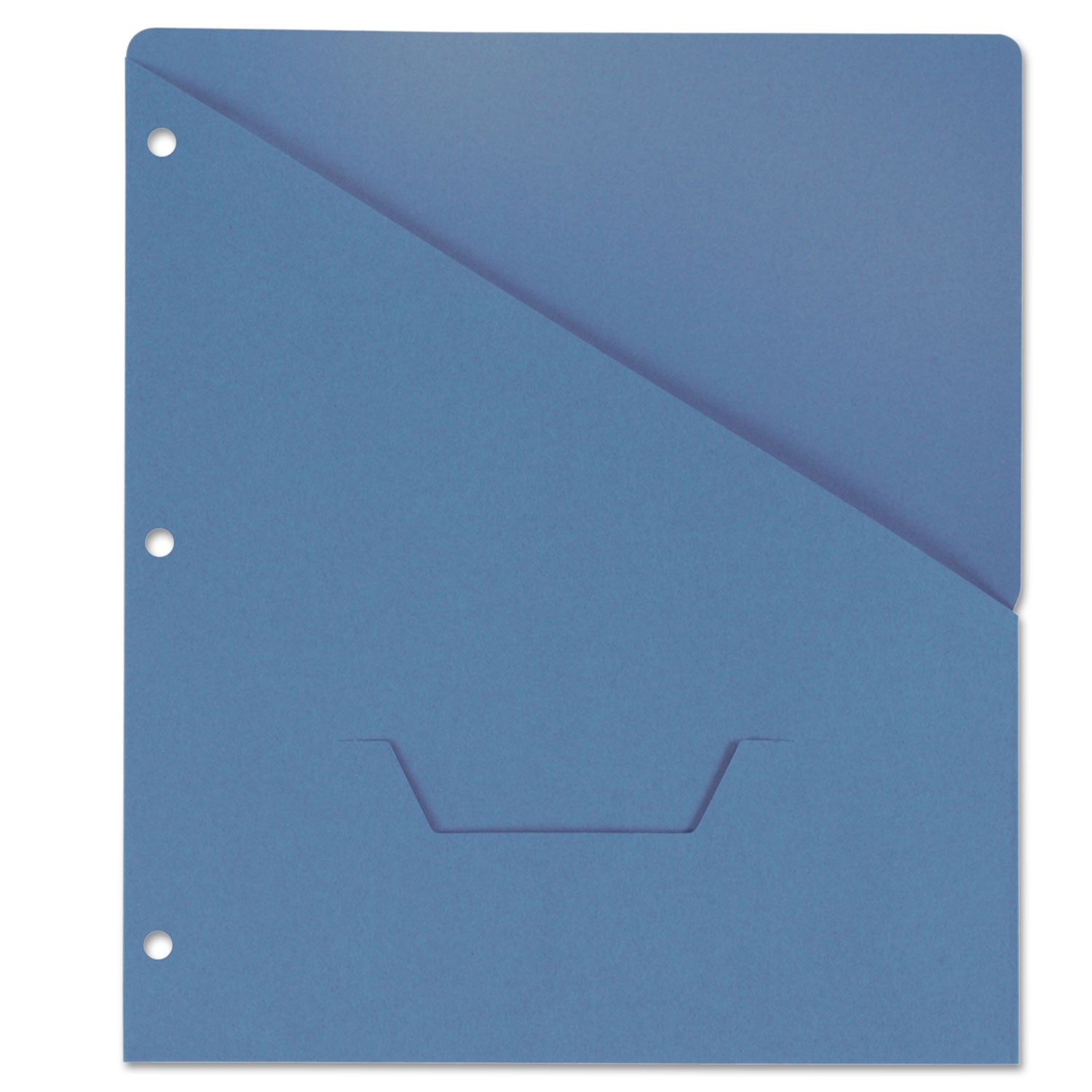 Slash-Cut Pockets for Three-Ring Binders, Jacket, Letter, 11 Pt., Blue, 10/Pack - 