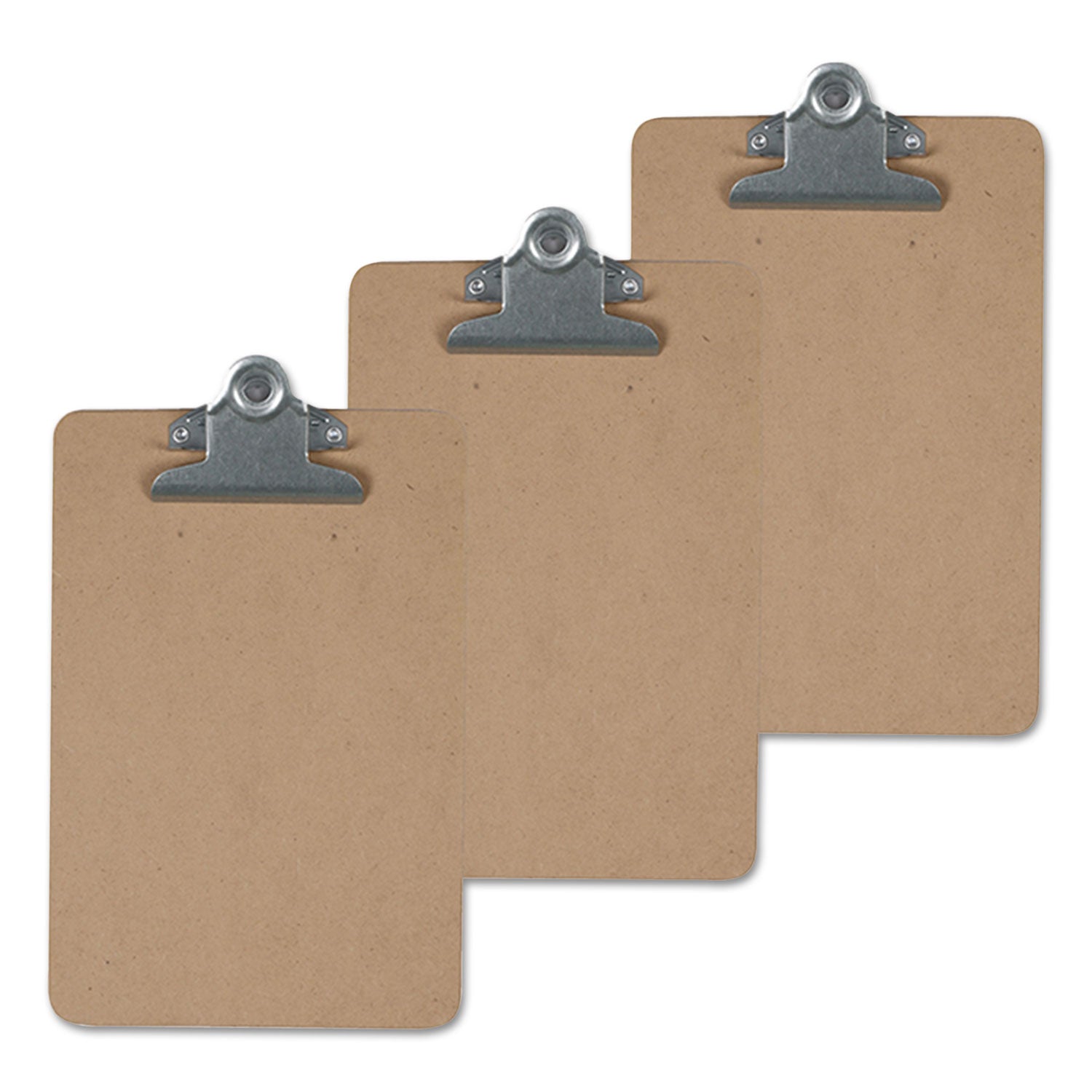 hardboard-clipboard-125-clip-capacity-holds-85-x-14-sheets-brown-3-pack_unv40305vp - 1