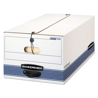 STOR/FILE Medium-Duty Strength Storage Boxes, Legal Files, 15.25" x 19.75" x 10.75", White/Blue, 4/Carton - 