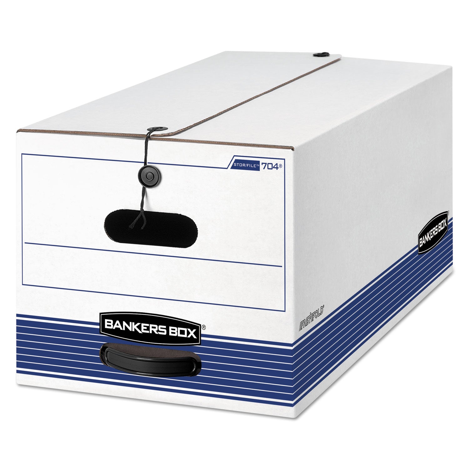 STOR/FILE Medium-Duty Strength Storage Boxes, Letter Files, 12.25" x 24.13" x 10.75", White/Blue, 12/Carton - 