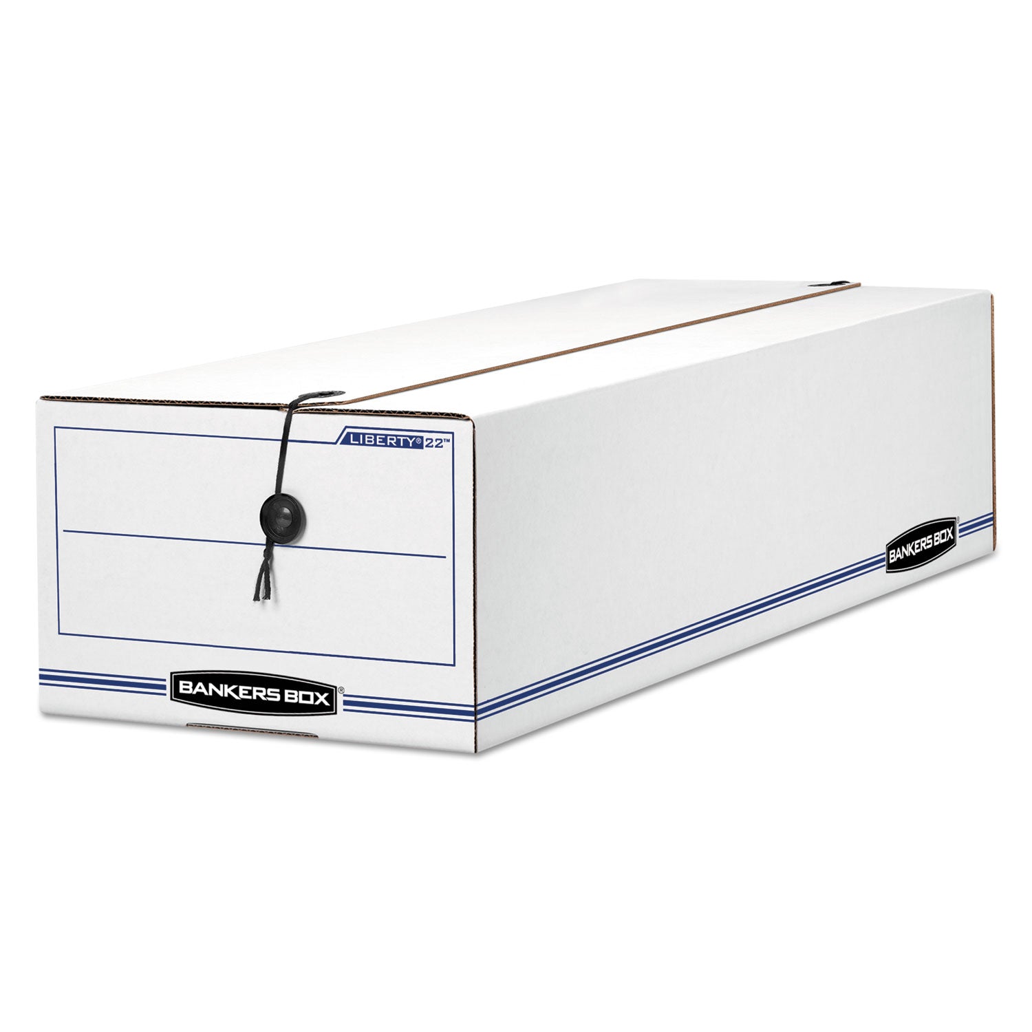 LIBERTY Check and Form Boxes, 9" x 24.25" x 7.5", White/Blue, 12/Carton - 