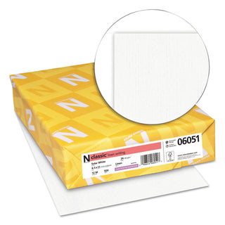 CLASSIC Linen Stationery, 97 Bright, 24 lb Bond Weight, 8.5 x 11, Solar White, 500/Ream