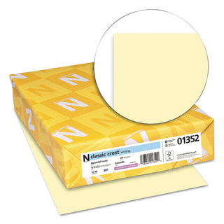 CLASSIC CREST Stationery, 24 lb Bond Weight, 8.5 x 11, Baronial Ivory, 500/Ream