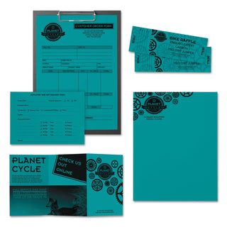 Color Paper, 24 lb Bond Weight, 8.5 x 11, Terrestrial Teal, 500 Sheets/Ream