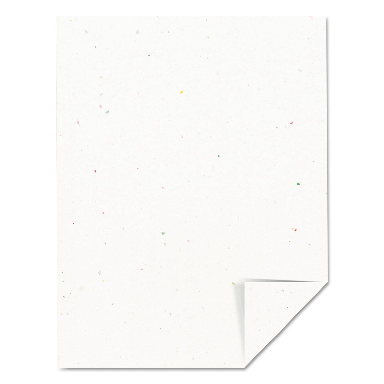 Color Cardstock, 65 lb Cover Weight, 8.5 x 11, Stardust Flecked White, 250/Pack - 